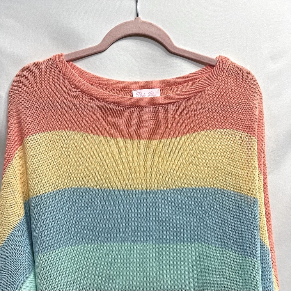 Pink Lily Multicolor light weight sweater Large - Picture 2 of 10